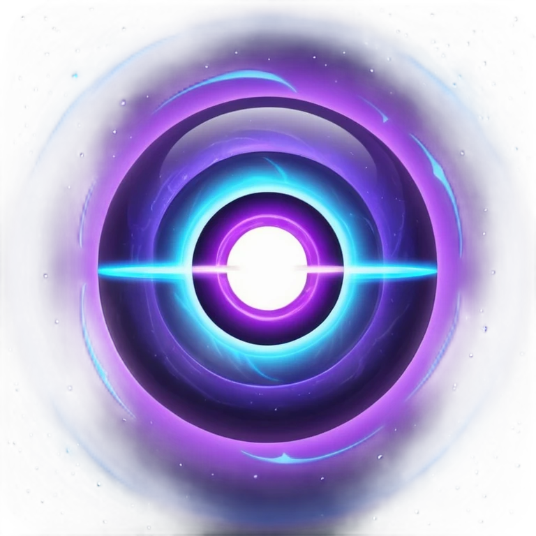 glowing sphere with blue and purple light inside, blackhole as energy core emoji