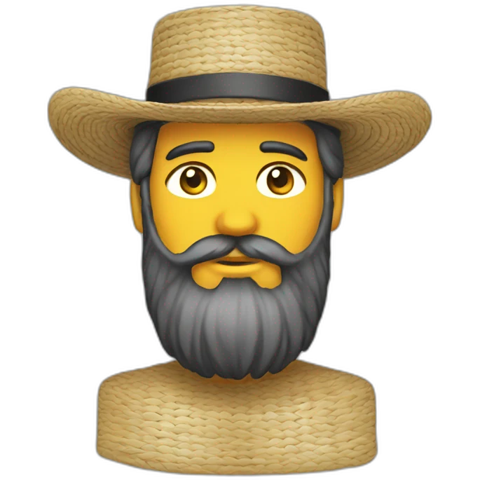amish straw hat and beard emoji