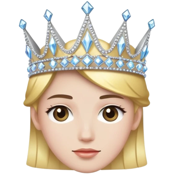 Wearing a crown made of sparkling crystals  emoji