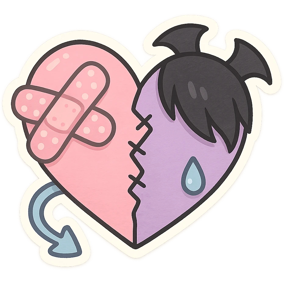 pastel emo objects, show one emoji