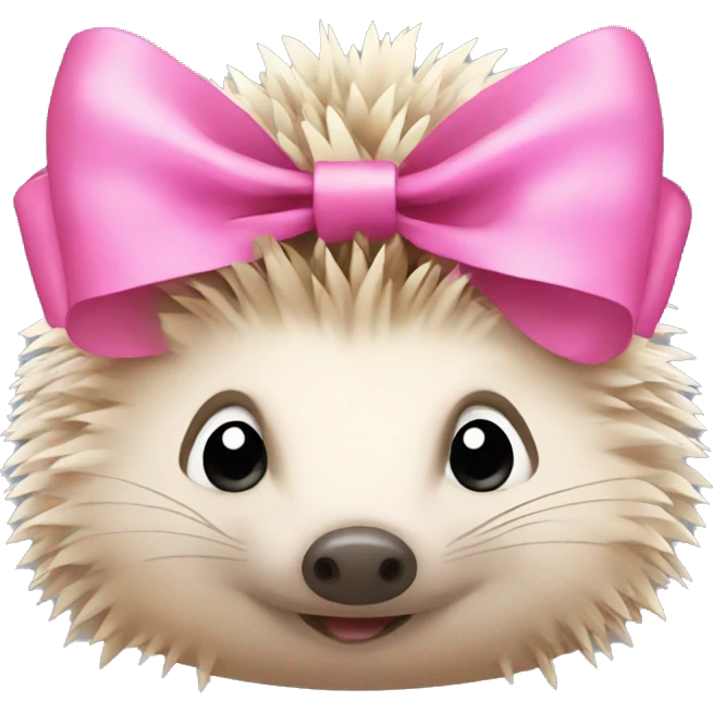 hedgehog with a pink bow emoji
