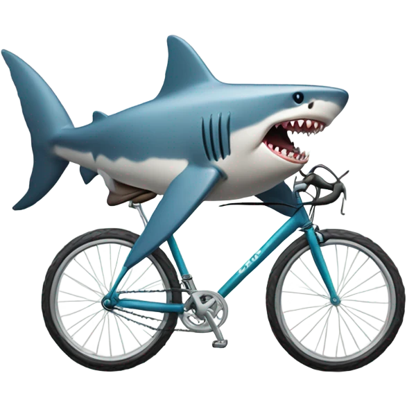 A shark riding a bike emoji