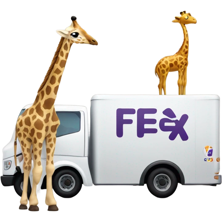Giraffe fedex truck emoji