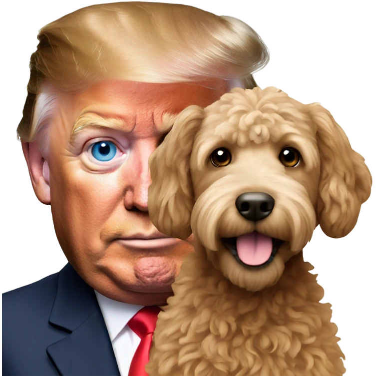 Donald trump with labradoodle emoji