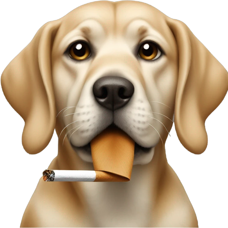 a dog with a cigarette  emoji