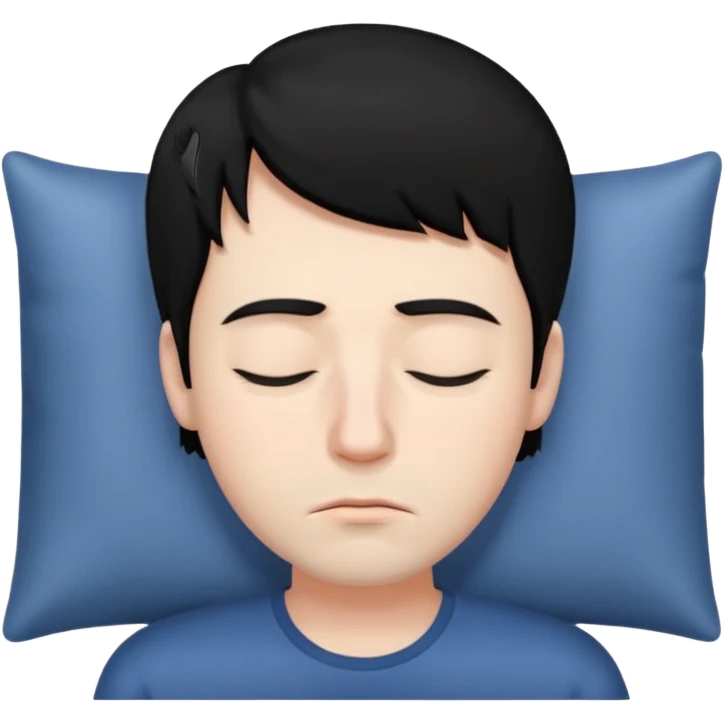 Sleepy man black hair emoji