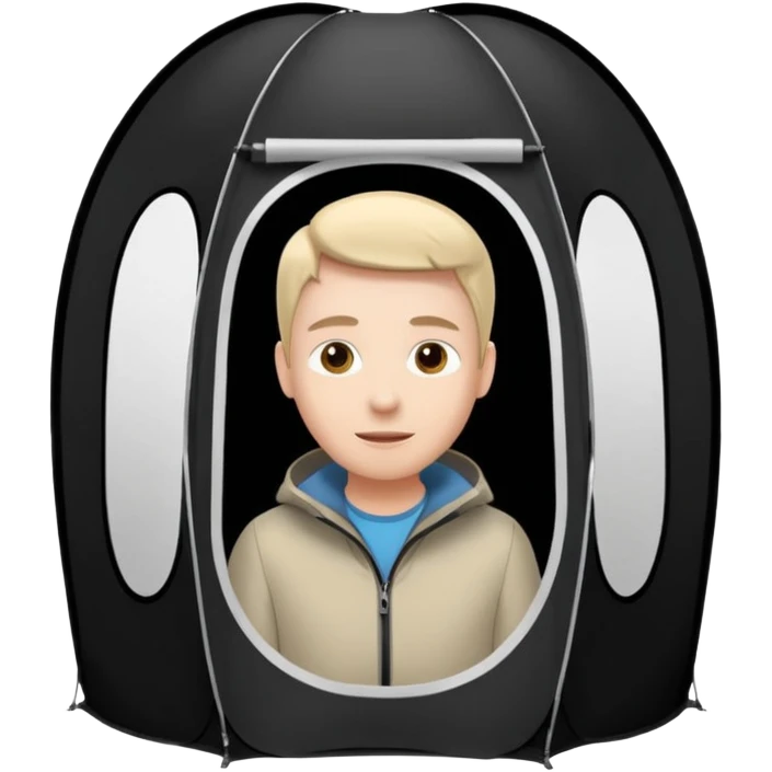 black Tall Oval Narrow Pop up one person tent  emoji