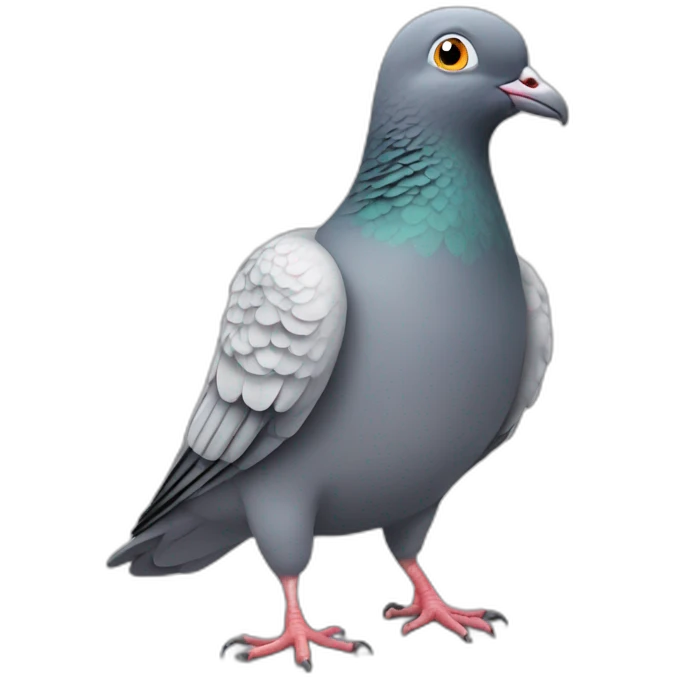Pigeon avec yeux en coeur emoji