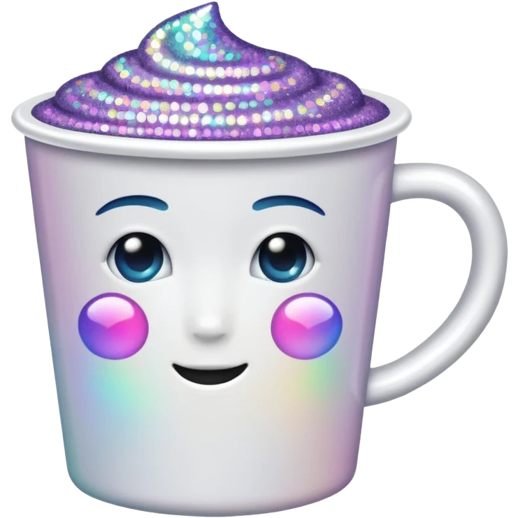 glitter white cup emoji