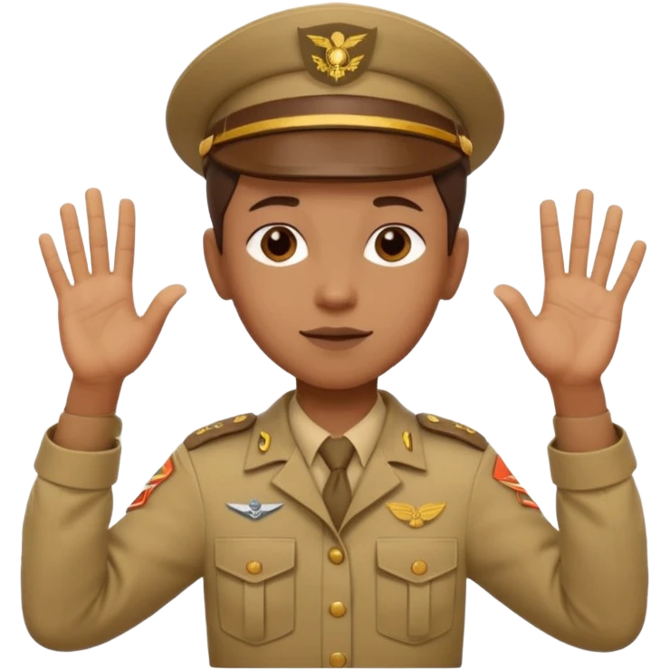“Emoji-style person in a scout uniform making a balancing gesture with both hands emoji
