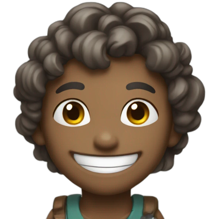 Smiling moyai emoji