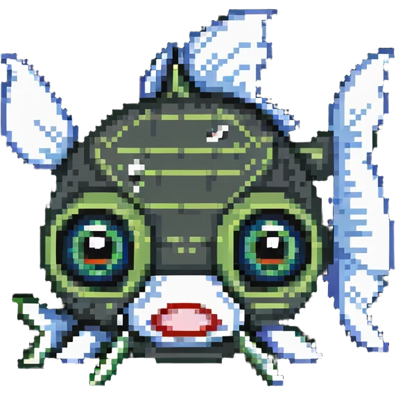 cartoon fish head with crossed-out X eyes and a bone sticking out, no body emoji
