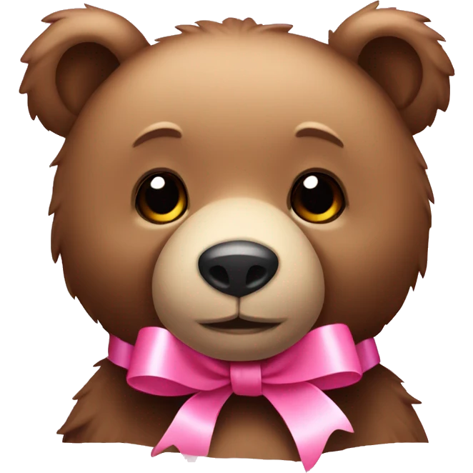 Bear with pink ribbon emoji