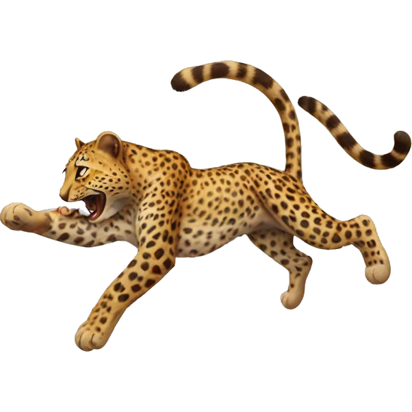Leopard doing backflip emoji