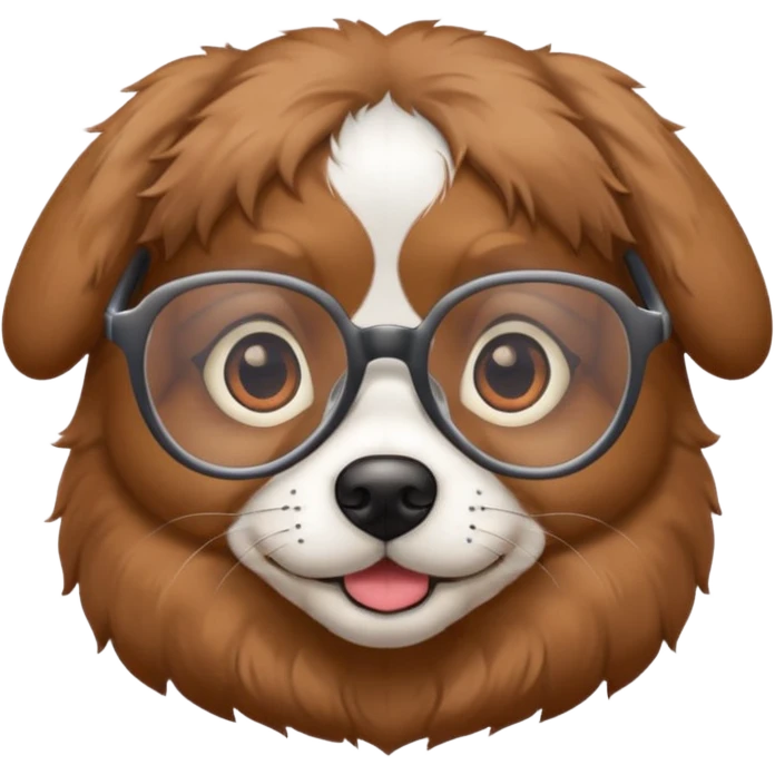dog wearing grany emoji