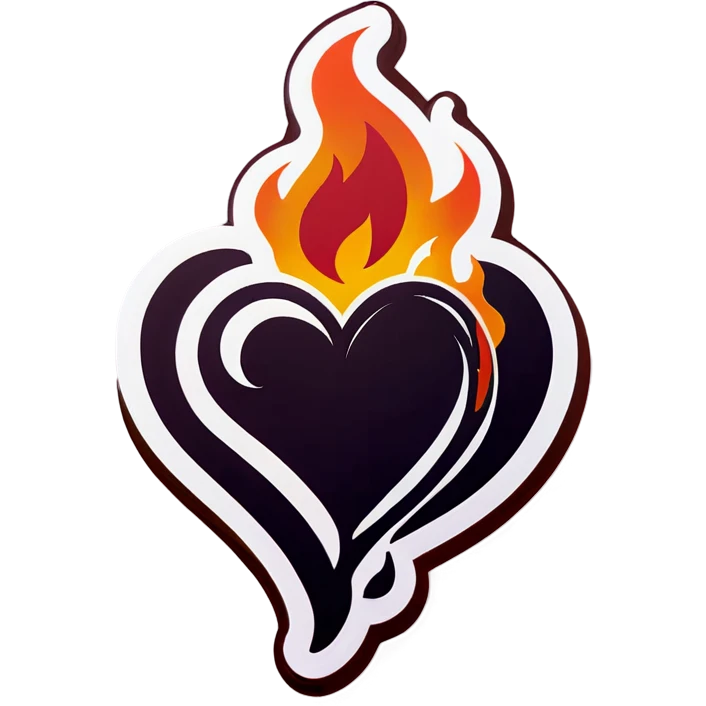 Heart with a flame emoji