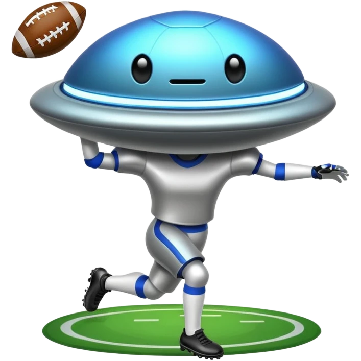 UFO playing football emoji