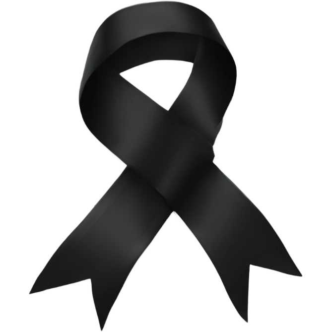 Create a black ribbon for memorial purposes. emoji