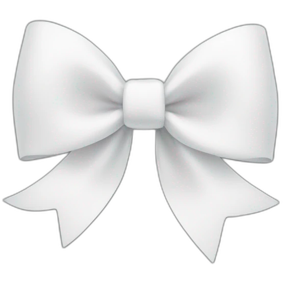 white bow on simple background emoji