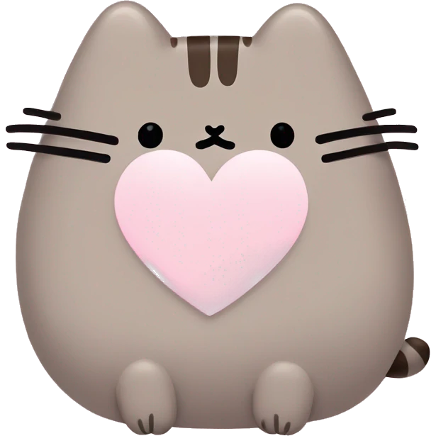 pusheen light pink heart emoji