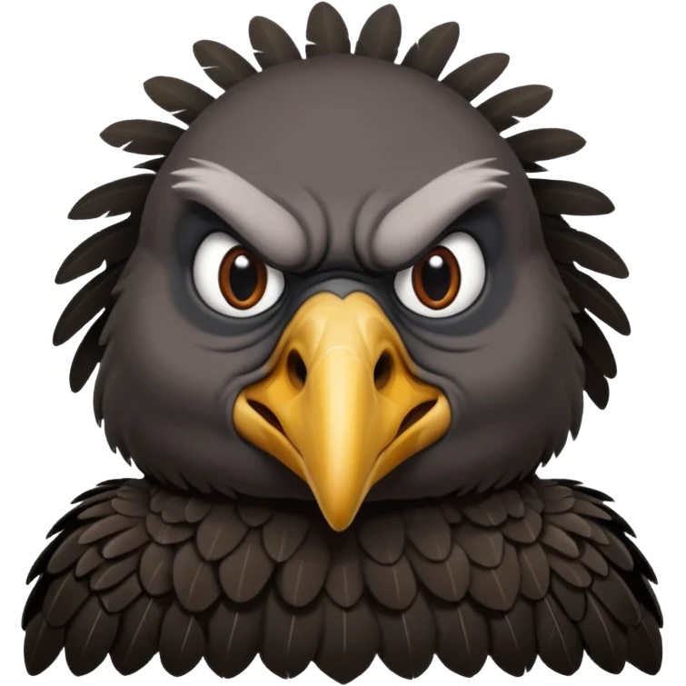   Old black angry  vulture looking to front emoji