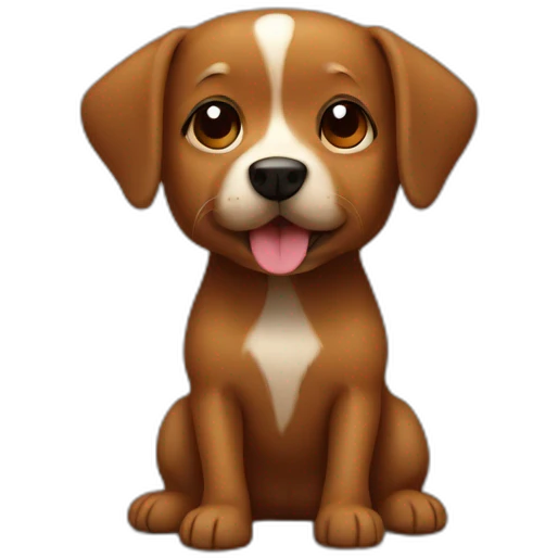 small brown dog enjoy emoji