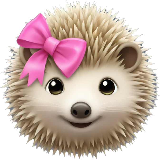 hedgehog with a pink bow emoji