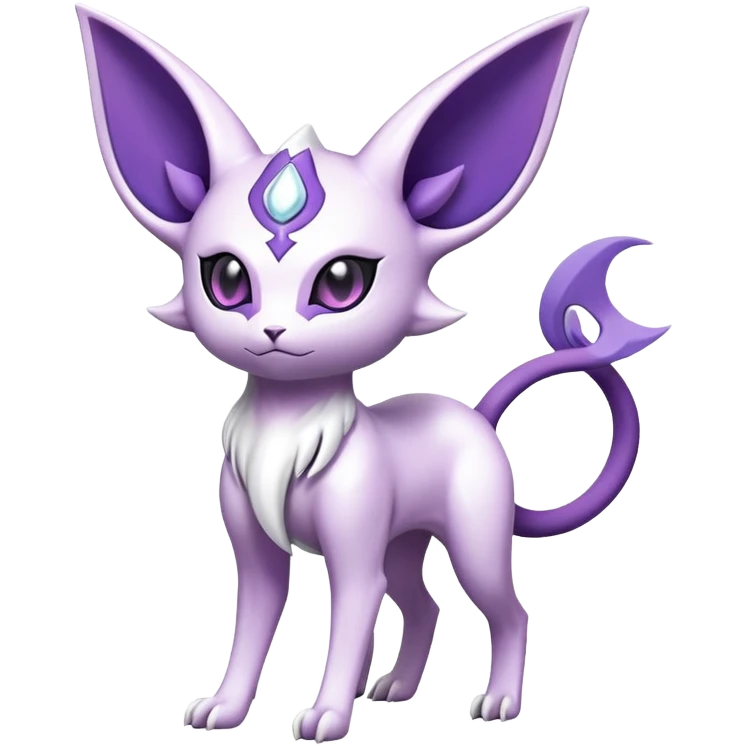Shiny Exotic Espeon-Absol-Pokémon-Fakémon-hybrid-creature (full body) emoji