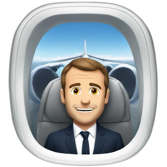 Macron on a plane emoji