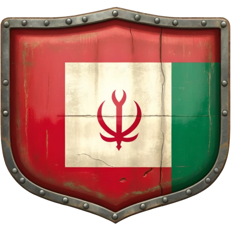 rectangular shield with the flag of Iran 1980 emoji