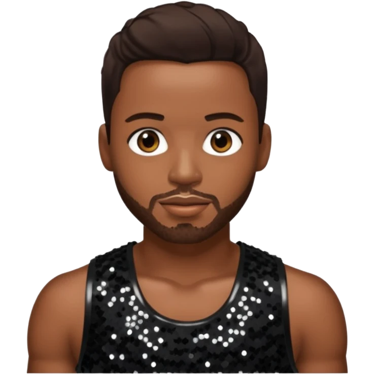 Tank, R&B Singer with dark brown hair, black sequin outfit emoji