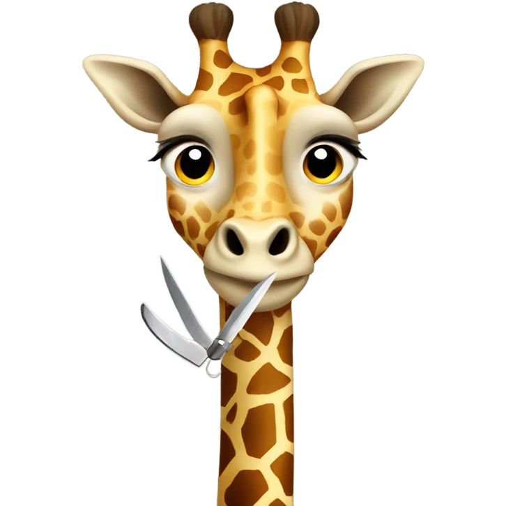 Giraffe with knife emoji