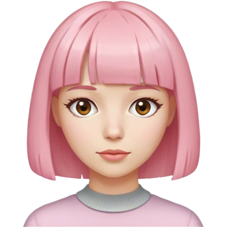 woman with light pink bob hair and bangs emoji