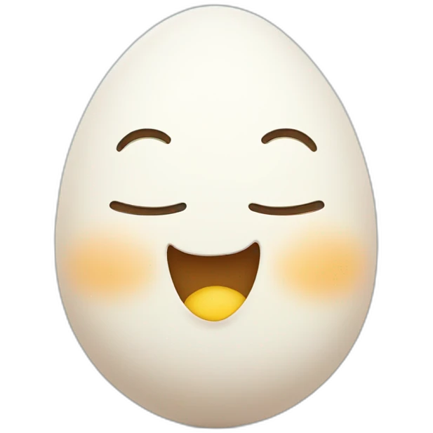 happy cute egg with eyes closed emoji