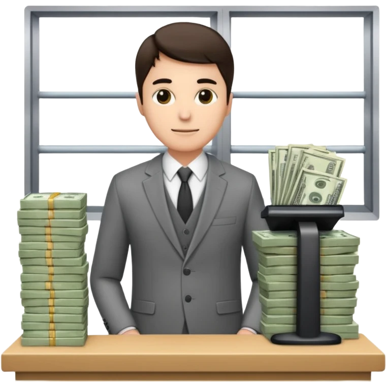 Money standing on business emoji