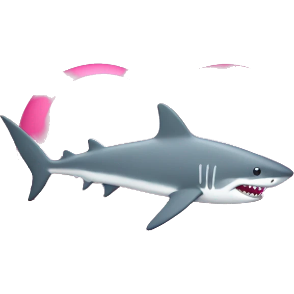 pink love heart with sharks emoji