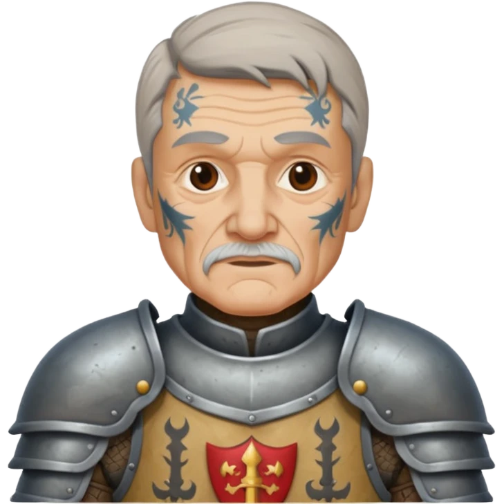 elderly tattooed knight emoji