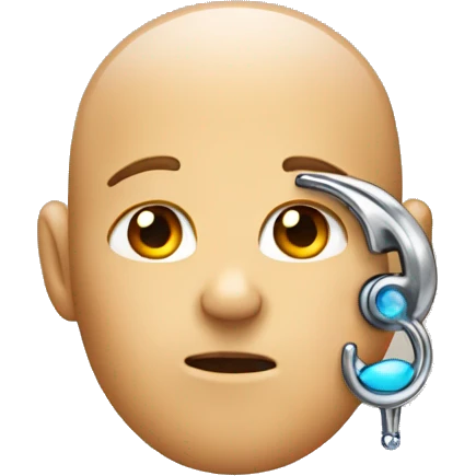 An ear with two piercings emoji