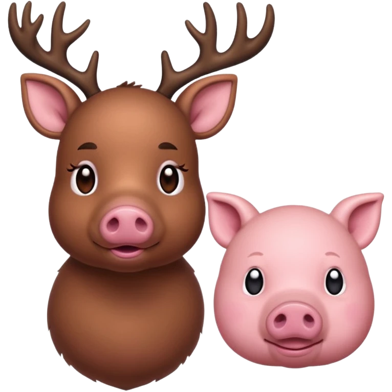 Deer with a pig emoji