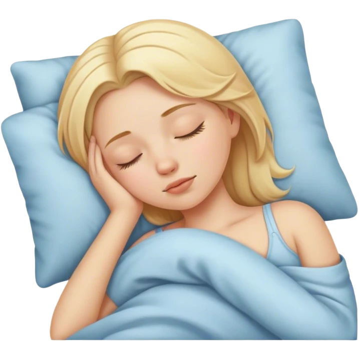 A white girl with blonde hair is sleeping emoji