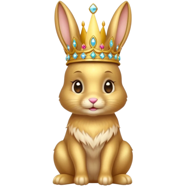 bunny King – proud golden bunny wearing a tall jeweled crown, sitting emoji