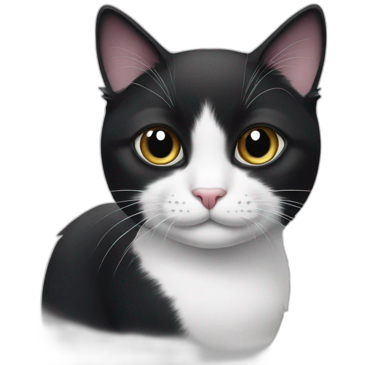 Black and white Cat with black spot emoji