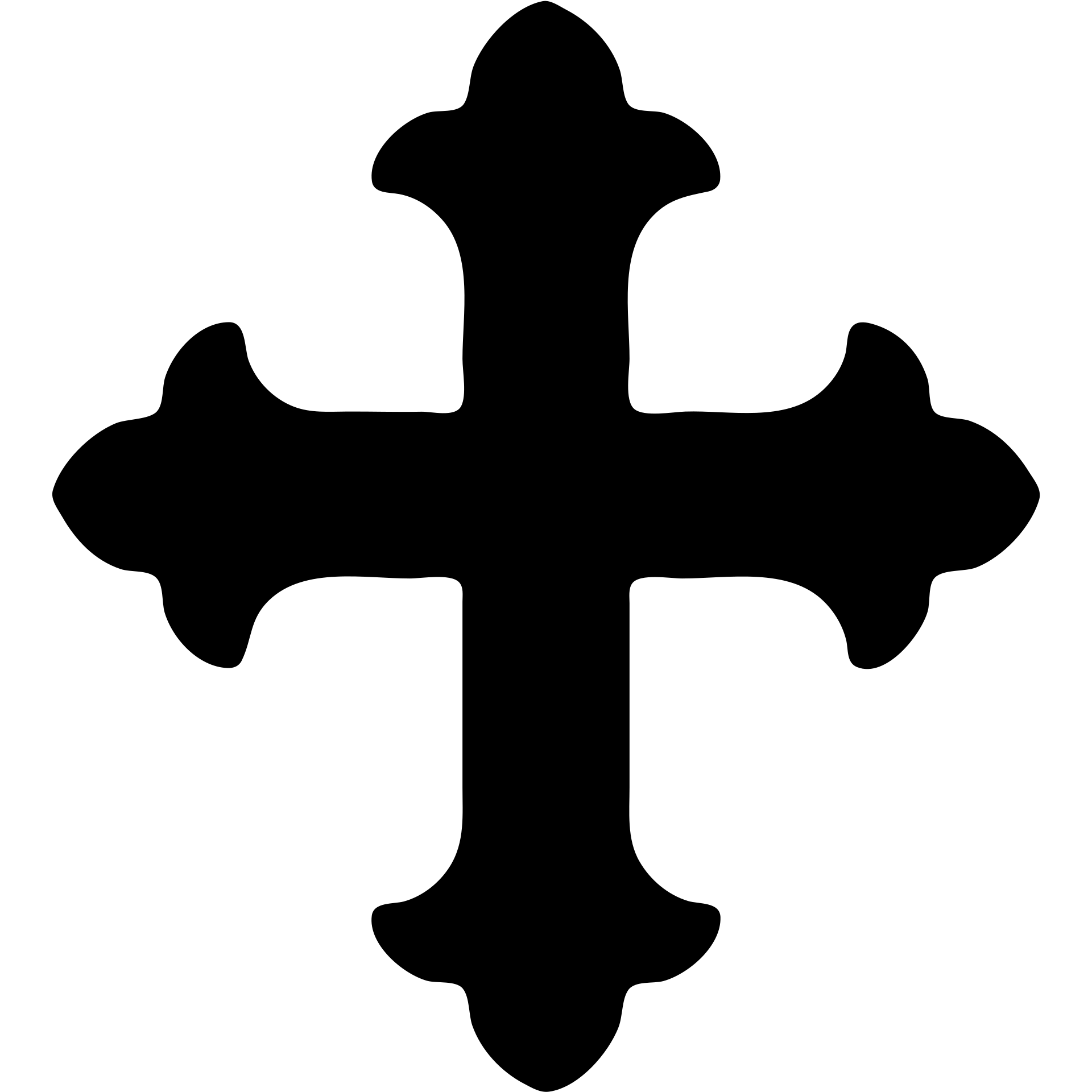 solid black gothic cross icon, sized for 50x50 pixels emoji