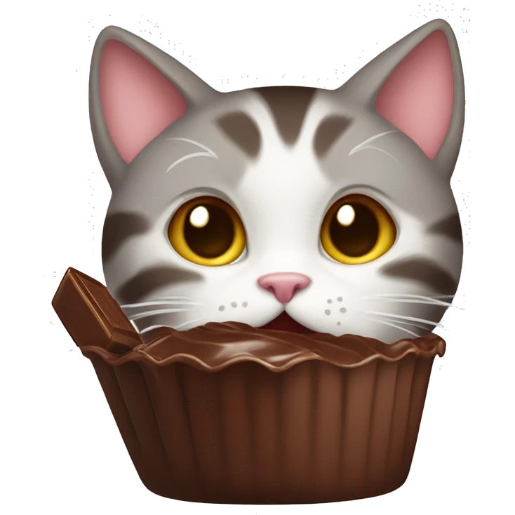 Cat eating chocolate  emoji