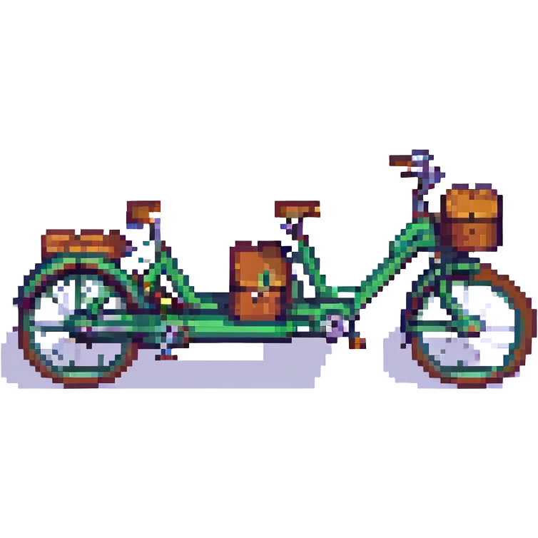 tandem citybike, pixel art style emoji
