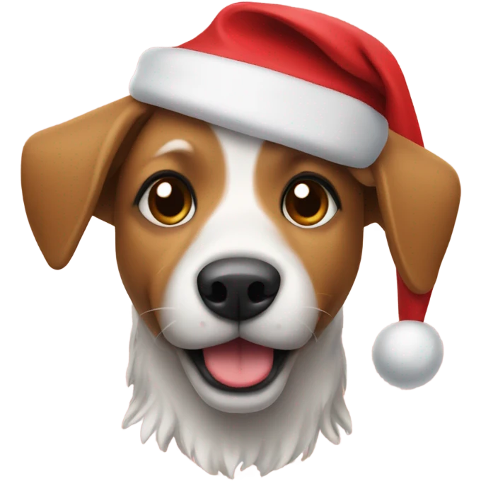 Dog in a Santa hat emoji