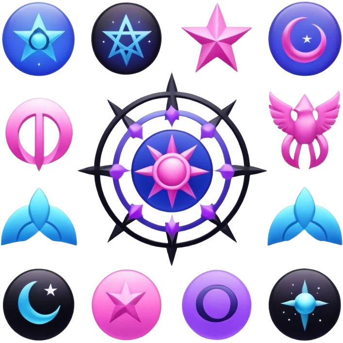 custim astrology symbols

blue/pink/purple/black colors

alt aesthetic emoji