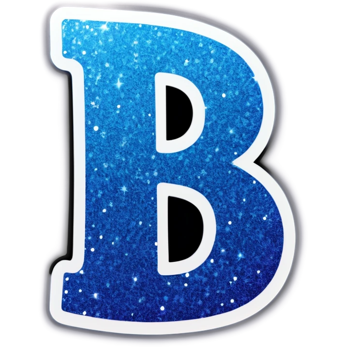 Blue glitter R  emoji