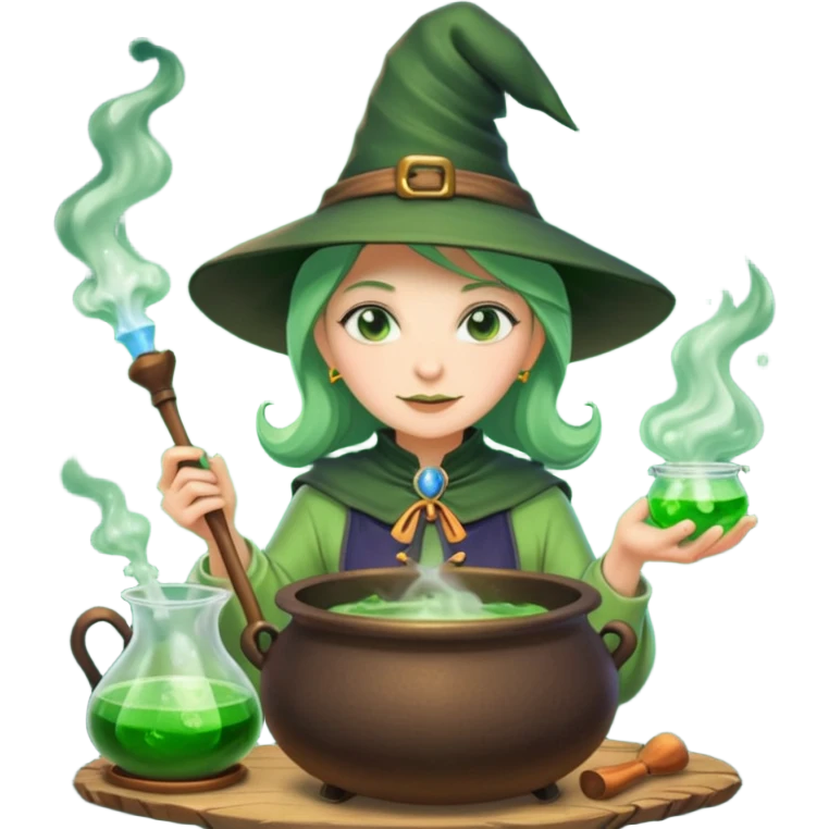 green witch cooking potion emoji