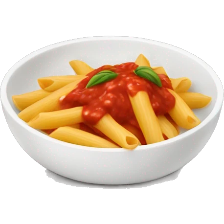 penne with red sauce in a bowl emoji